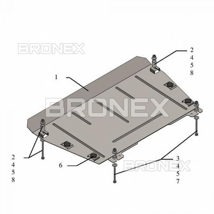 Захист двигуна Bronex стандартна 101.0664.00 для Lexus ES 250 (КПП) Bronex 101.0664.00