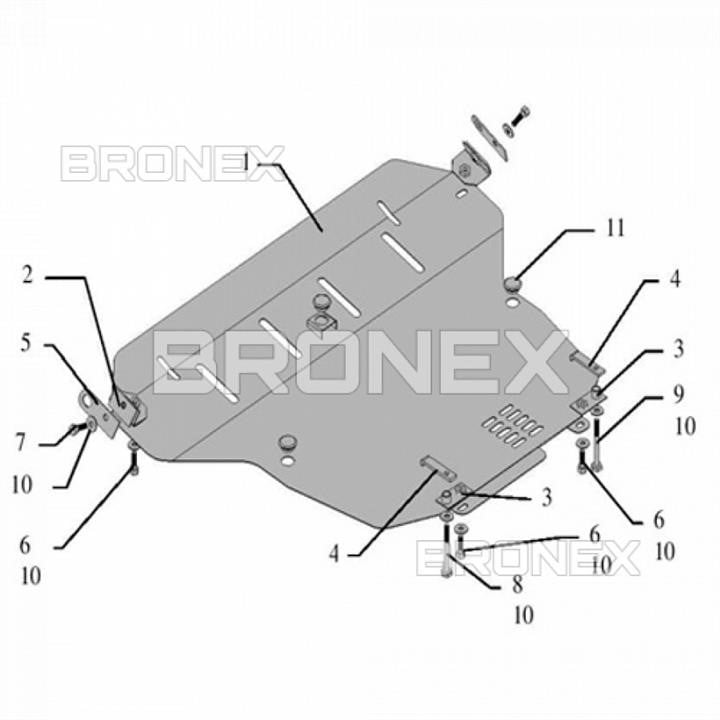 Bronex 102.0034.00 Захист двигуна Bronex преміум 102.0034.00 для Acura TSX (радіатор, КПП) 102003400: Купити в Україні - Добра ціна на EXIST.UA!