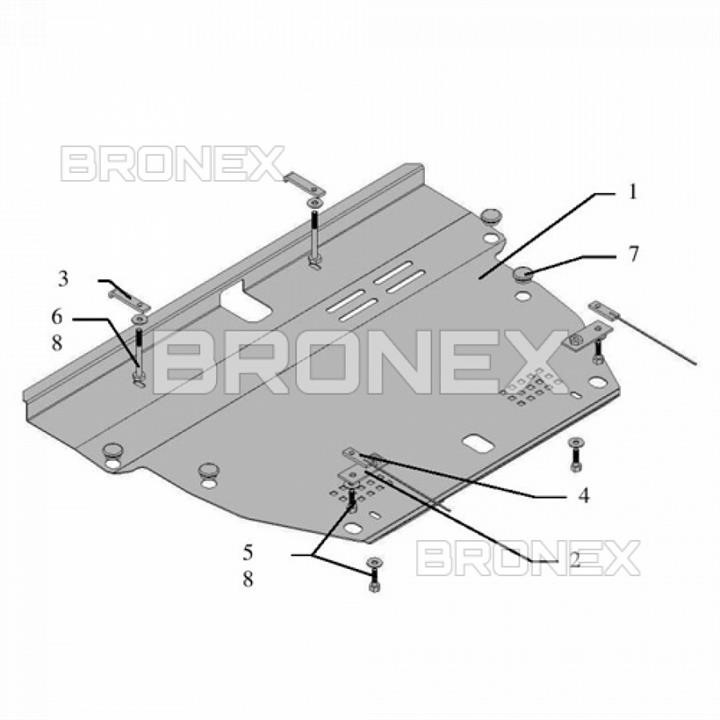 Bronex 102.0048.02 Захист двигуна Bronex преміум 102.0048.02 для Hyundai Sonata NF (радіатор, КПП) 102004802: Купити в Україні - Добра ціна на EXIST.UA!