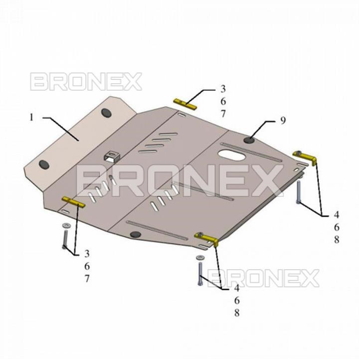 Bronex 102.0344.00 Захист двигуна Bronex преміум 102.0344.00 для Ssаng Yong Korando (радіатор, КПП) 102034400: Купити в Україні - Добра ціна на EXIST.UA!