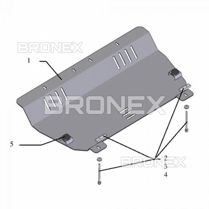 Захист двигуна Bronex преміум 102.0217.00 для Fiat 500 (радіатор, КПП) Bronex 102.0217.00