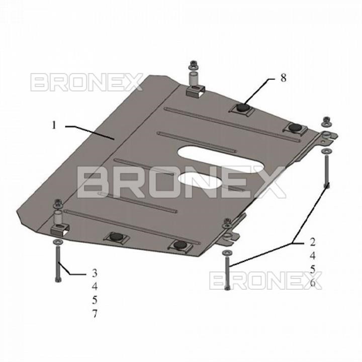 102056200 Bronex Защита двигателя Bronex премиум 102.0562.00 для Toyota Highlander (КПП)