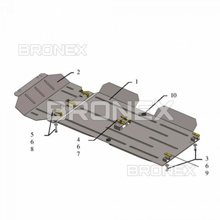 102038000 Bronex Защита двигателя Bronex премиум 102.0380.00 для Great Wall Wingle5 (радиатор, КПП)