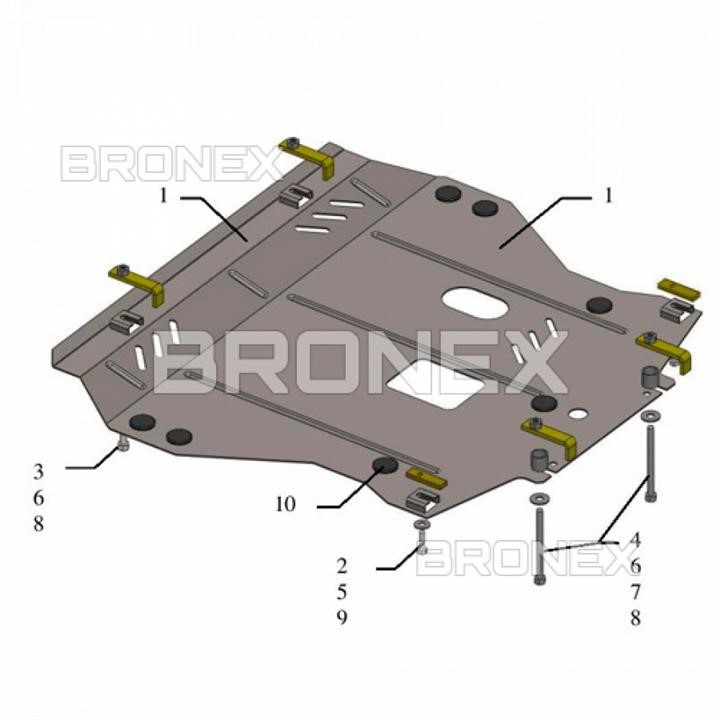 Bronex 102.0432.00 Захист двигуна Bronex преміум 102.0432.00 для Nissan Juke (радіатор, КПП) 102043200: Купити в Україні - Добра ціна на EXIST.UA!