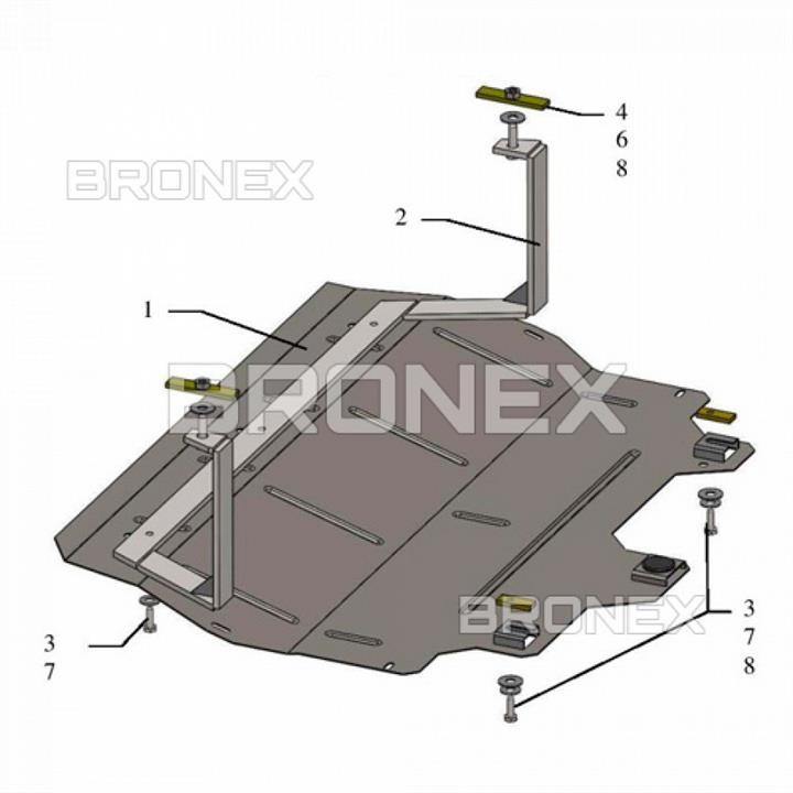 Захист двигуна Bronex преміум 102.0571.00 для Skoda Fabia II (радіатор, КПП) Bronex 102.0571.00
