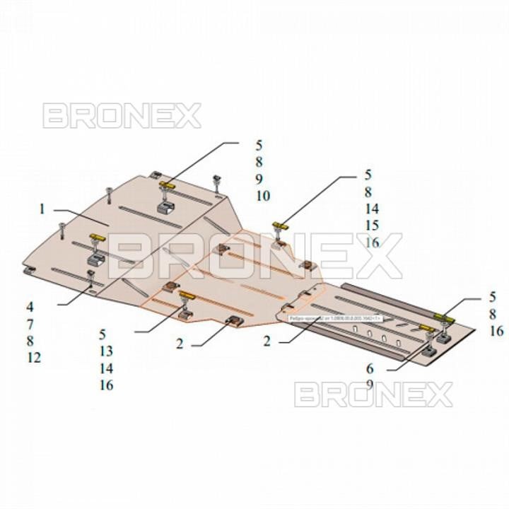 Защита картера двигателя Лексус: 102090600 Bronex Защита двигателя Bronex премиум 102.0906.00 для Lexus IS 250 (радиатор, КПП)