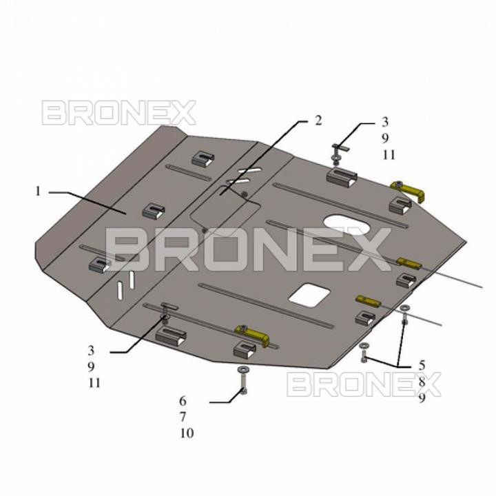 Bronex 102.0616.00 Захист двигуна Bronex преміум 102.0616.00 для Jac S3 (радіатор, КПП) 102061600: Купити в Україні - Добра ціна на EXIST.UA!