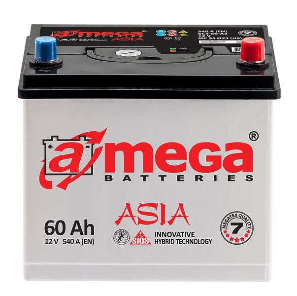 Батарея аккумуляторная A-Mega Asia 12В 60Ач 480А(EN) R+ A-Mega ASIA600
