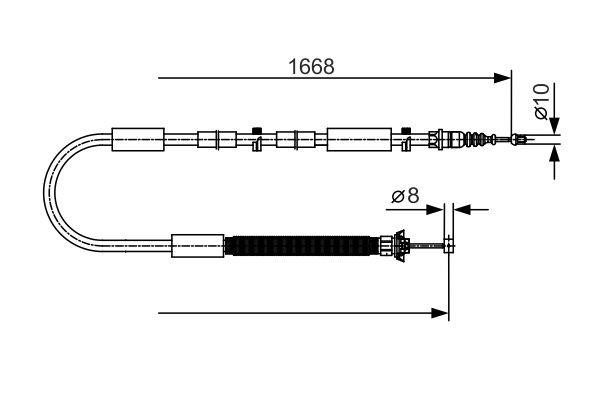 Bosch Трос ручника, правый – цена 966 UAH