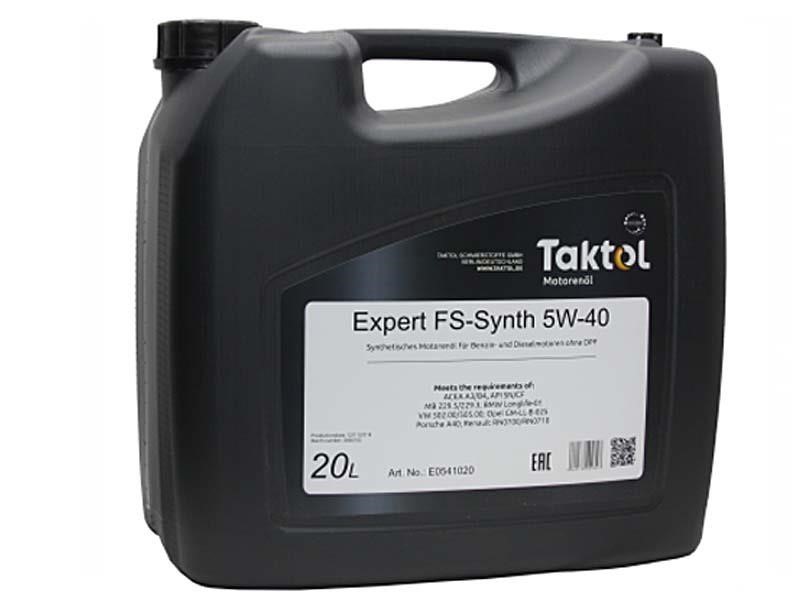 Taktol E0541020 Моторна олива Taktol Expert FS-Synth 5W-40, 20л E0541020: Купити в Україні - Добра ціна на EXIST.UA!