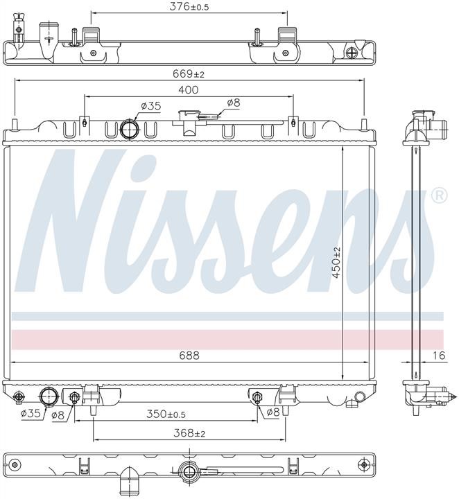 Nissens 68799 Радіатор охолодження двигуна 68799: Приваблива ціна - Купити в Україні на EXIST.UA!
