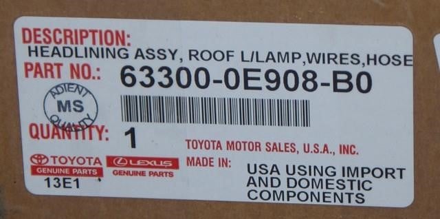 Обшивка стелі Toyota 63300-0E908-B0