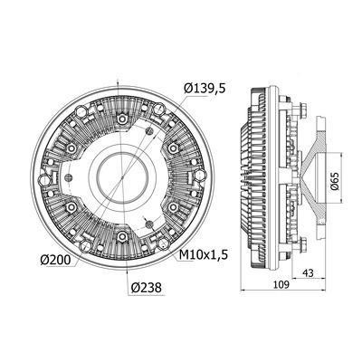 CFC12000S Mahle/Behr Вискомуфта в сборе