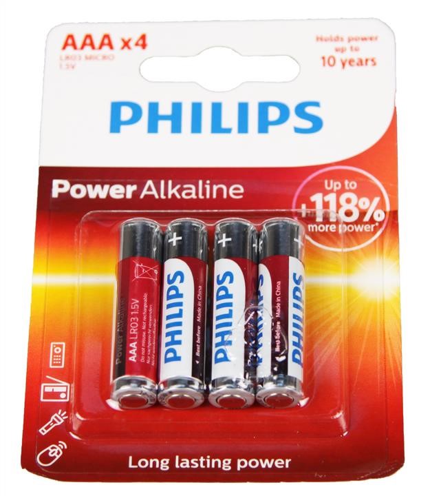 Philips LR03P4B/10 Батарейка Power Alkaline AAA, 1,5V LR03P4B10: Приваблива ціна - Купити в Україні на EXIST.UA!