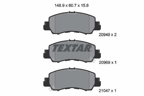 Textar 2094901 Гальмівні колодки, комплект 2094901: Купити в Україні - Добра ціна на EXIST.UA!