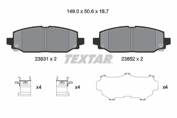 2383101 Textar Тормозные колодки дисковые, комплект