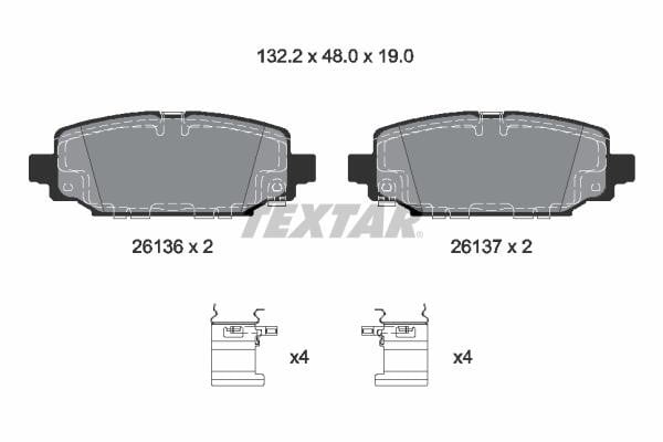 Textar 2613601 Тормозные колодки дисковые, комплект 2613601: Отличная цена - Купить в Украине на EXIST.UA! 2613601 Textar Тормозные колодки дисковые, комплект