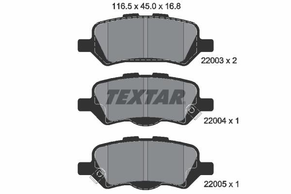 Textar 2200301 Гальмівні колодки, комплект 2200301: Купити в Україні - Добра ціна на EXIST.UA!