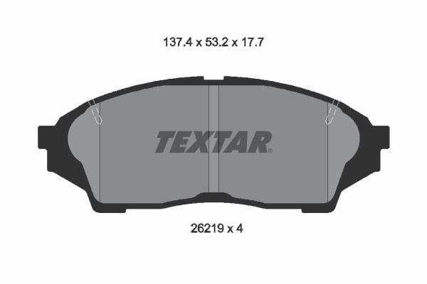 Textar 2621901 Гальмівні колодки, комплект 2621901: Купити в Україні - Добра ціна на EXIST.UA!
