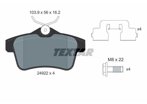 2492204 Textar Тормозные колодки дисковые, комплект
