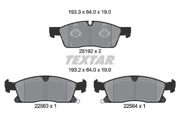 2519209 Textar Тормозные колодки дисковые, комплект