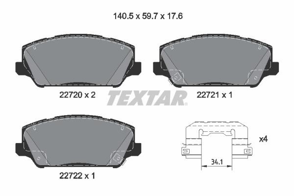 2272001 Textar Тормозные колодки дисковые, комплект