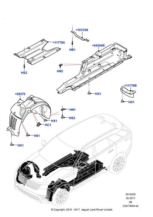 LR142088 Land Rover Підкрилок передній правий