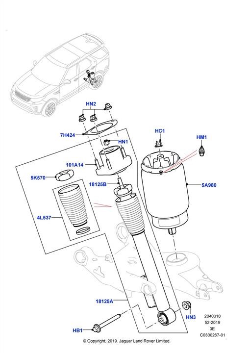 Land Rover LR140076 Амортизатор LR140076: Отличная цена - Купить в Украине на EXIST.UA! LR140076 Land Rover Амортизатор