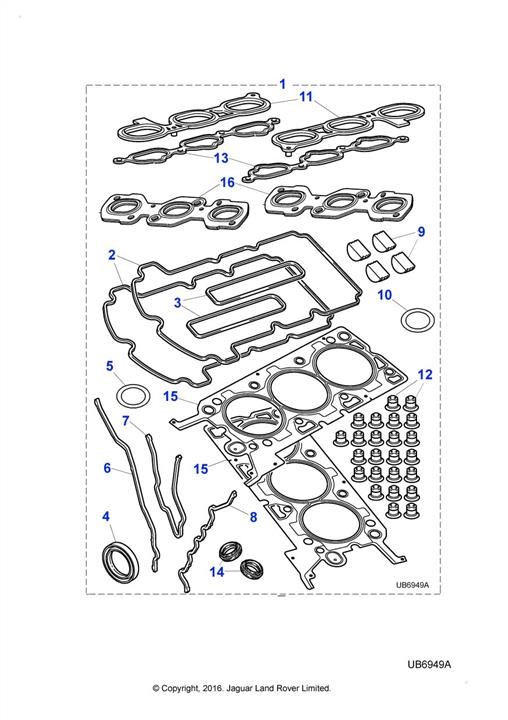 XR85359 Jaguar Прокладка