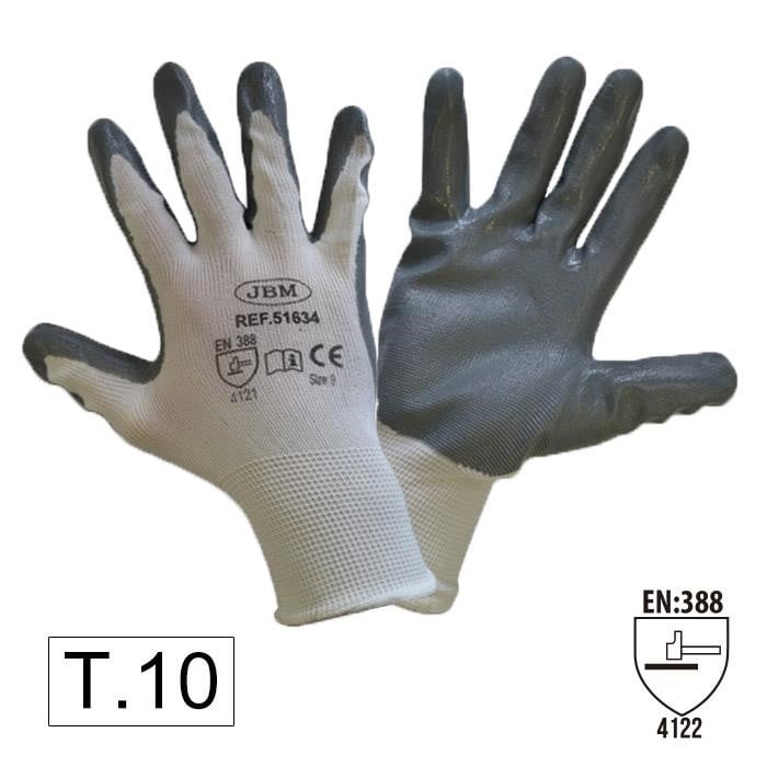 JBM 51632N Перчатки с нитриловым покрытием ладоней L (Т.10) 51632N: Купить в Украине - Отличная цена на EXIST.UA!