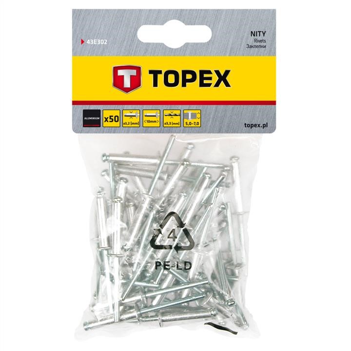 Topex 43E302 Заклепки алюмінієві 3.2 мм x 10 мм, 50 шт. 43E302: Купити в Україні - Добра ціна на EXIST.UA!