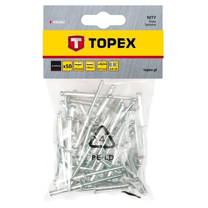 Topex 43E402 Заклепки алюмінієві 4.0 мм x 10 мм, 50 шт 43E402: Купити в Україні - Добра ціна на EXIST.UA!