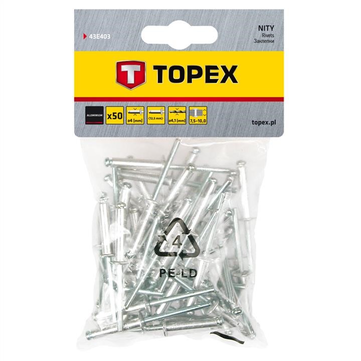 Topex 43E403 Заклепки алюмінієві 4.0 мм x 12,5 мм, 50 шт 43E403: Купити в Україні - Добра ціна на EXIST.UA!
