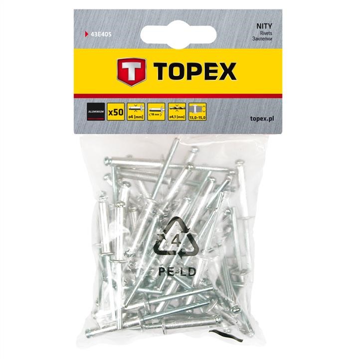 Topex 43E405 Заклепки алюмінієві 4.0 мм x 18 мм, 50 шт 43E405: Купити в Україні - Добра ціна на EXIST.UA!