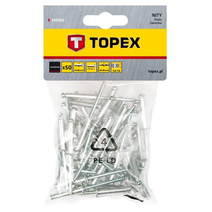 Topex 43E502 Заклепки алюмінієві 4.8 мм x 10 мм, 50 шт 43E502: Купити в Україні - Добра ціна на EXIST.UA!