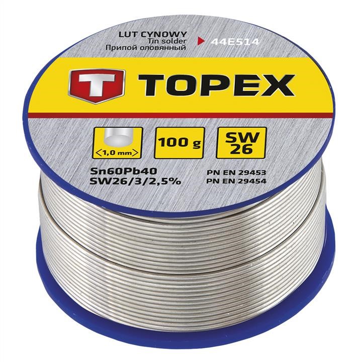 Topex 44E514 Припій олов'яний 60% Sn, дріт 1.0 мм, 100 г 44E514: Купити в Україні - Добра ціна на EXIST.UA!