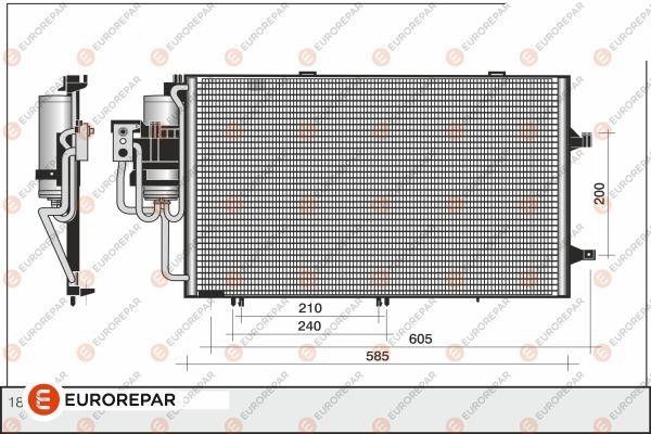 Eurorepar 1609635780 Радіатор кондиціонера (Конденсатор) 1609635780: Купити в Україні - Добра ціна на EXIST.UA!
