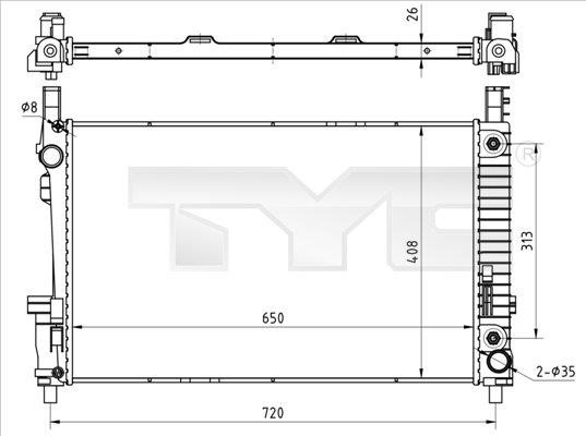 TYC 721-0020 Радіатор охолодження двигуна 7210020: Купити в Україні - Добра ціна на EXIST.UA!