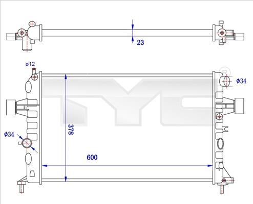 TYC 7250038R Радіатор охолодження двигуна 7250038R: Купити в Україні - Добра ціна на EXIST.UA!