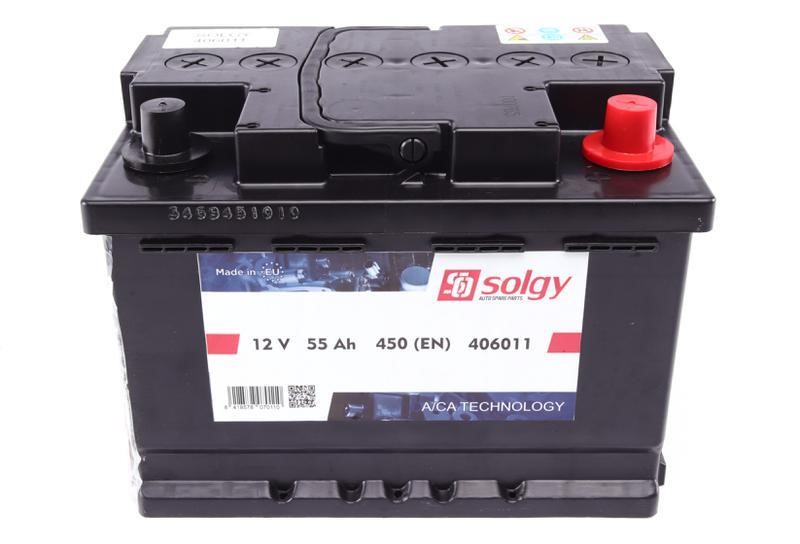 Solgy 406011 Акумулятор Solgy 12В 55Ач 450А(EN) R+ 406011: Купити в Україні - Добра ціна на EXIST.UA!