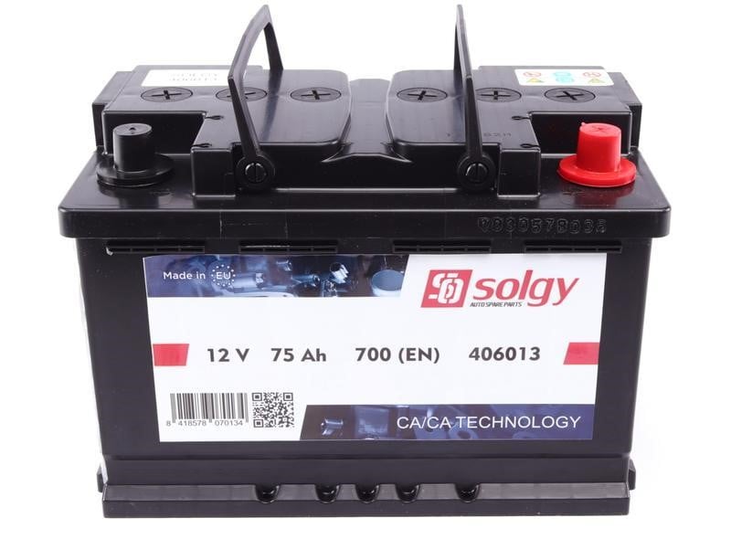 Solgy 406013 Акумулятор Solgy 12В 75Ач 700А(EN) R+ 406013: Приваблива ціна - Купити в Україні на EXIST.UA!