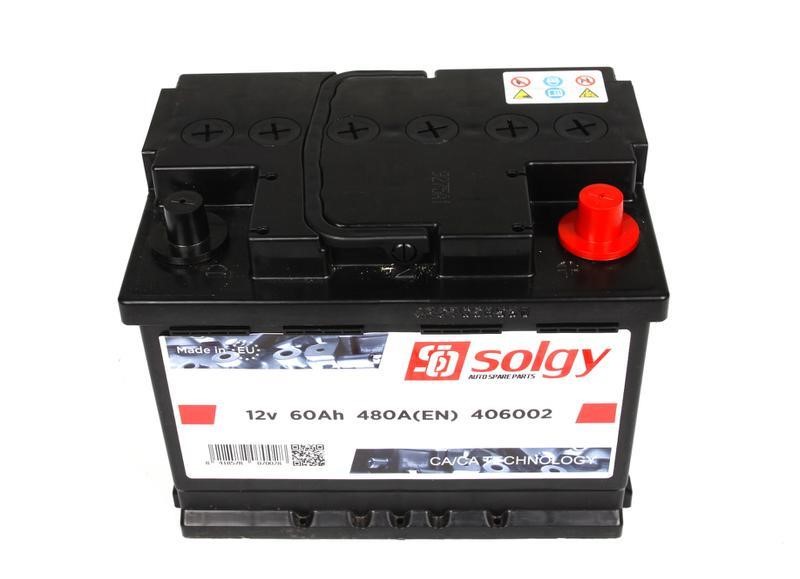 Батарея акумуляторна Solgy 12В 60Аг 480А(EN) R+ Solgy 406002