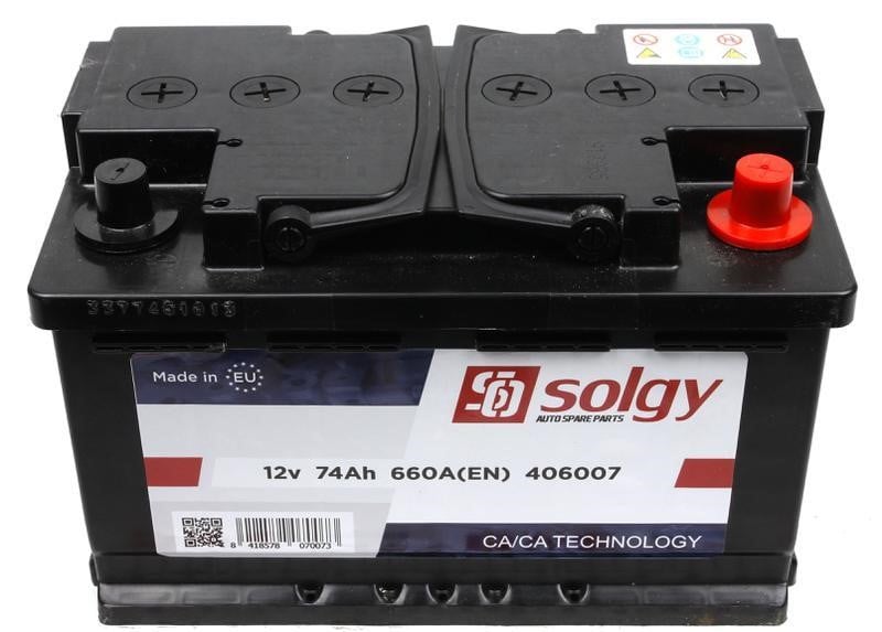 Акумулятор Solgy 12В 74Ач 660А(EN) R+ Solgy 406007