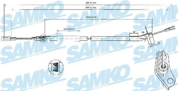Samko C0444B Трос гальма стоянки C0444B: Купити в Україні - Добра ціна на EXIST.UA!