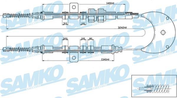 Samko C0241B Трос гальма стоянки C0241B: Купити в Україні - Добра ціна на EXIST.UA!