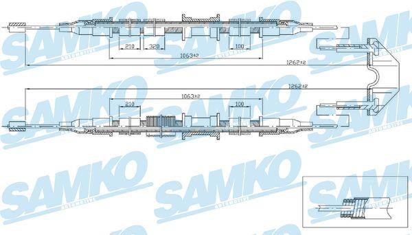 Samko C0536B Трос гальма стоянки C0536B: Купити в Україні - Добра ціна на EXIST.UA!