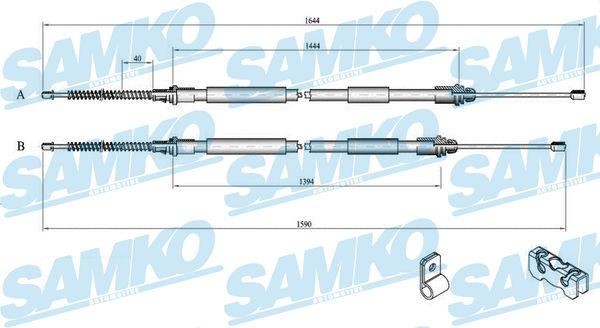 Samko C0269B Трос гальма стоянки C0269B: Купити в Україні - Добра ціна на EXIST.UA!