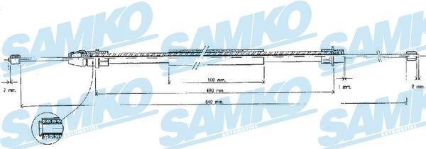 Samko C0630B Трос гальма стоянки C0630B: Купити в Україні - Добра ціна на EXIST.UA!