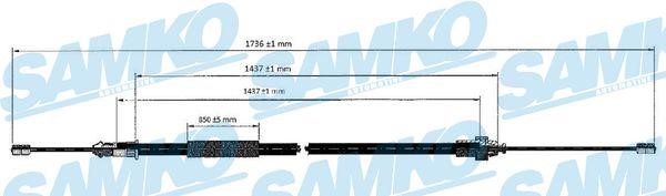 Samko C0612B Трос гальма стоянки C0612B: Купити в Україні - Добра ціна на EXIST.UA!