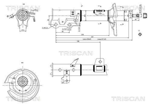 Triscan 8705 16111 Амортизатор підвіски передній лівий газомасляний 870516111: Приваблива ціна - Купити в Україні на EXIST.UA!